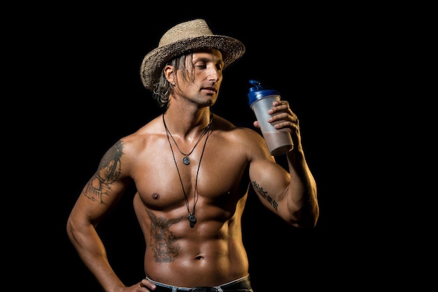 Fitness Model with protein shake