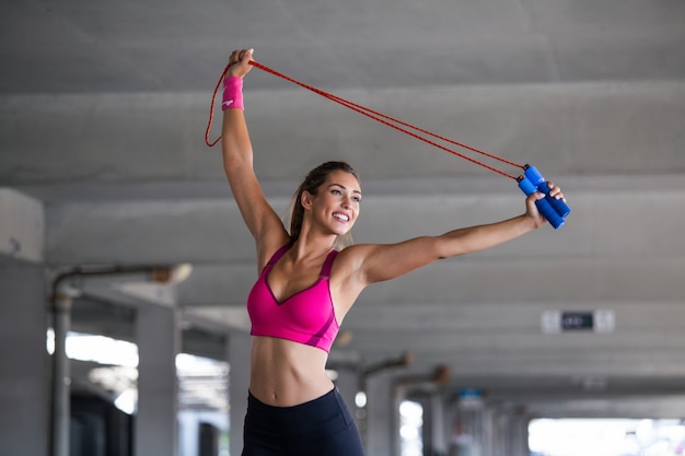 Fitness model working out