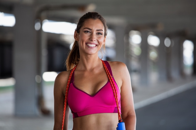 Fitness model working out