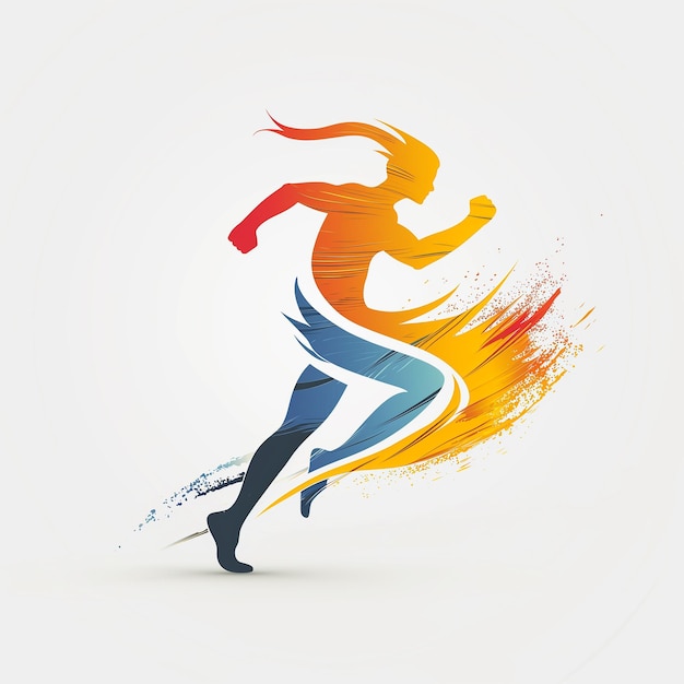 Fitness running logo design artwork on a white background is best for a gym or sports company