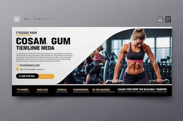 Fitness Social media Timeline Cover Page Design voor uw bedrijf Online Business Digitale poster voor gymklas