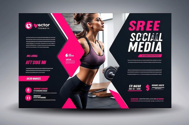 Photo fitness web banner template promotional banner for social media post vector eps 10