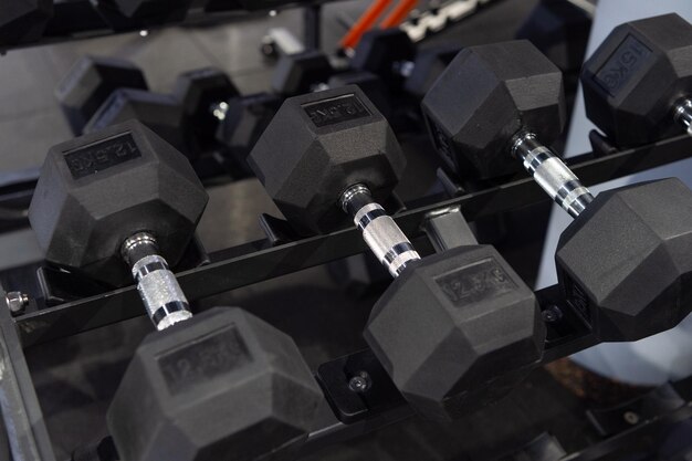 Fitness weight dumbbell rack in gym fitness set weights lifting\
fitness equipment