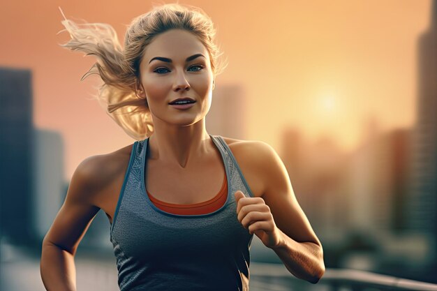 Photo fitness woman running