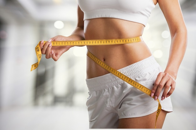 fitness woman weight loss, slim body, healthy lifestyle concept