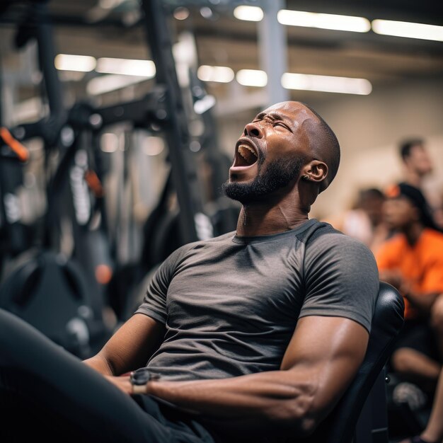 fitnessman die in een sportschool traint