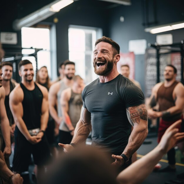 fitnessman die in een sportschool traint