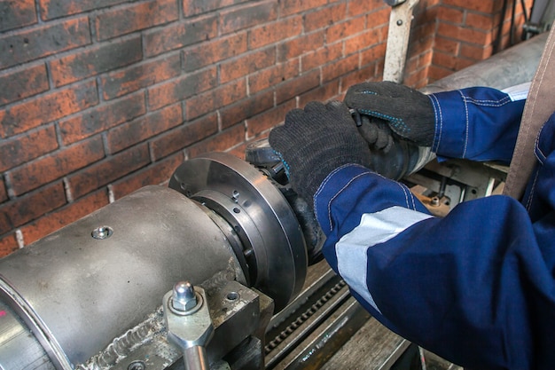 fitter working on on an automatic welding machine