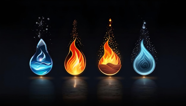 Five elements of nature air water fire earth space