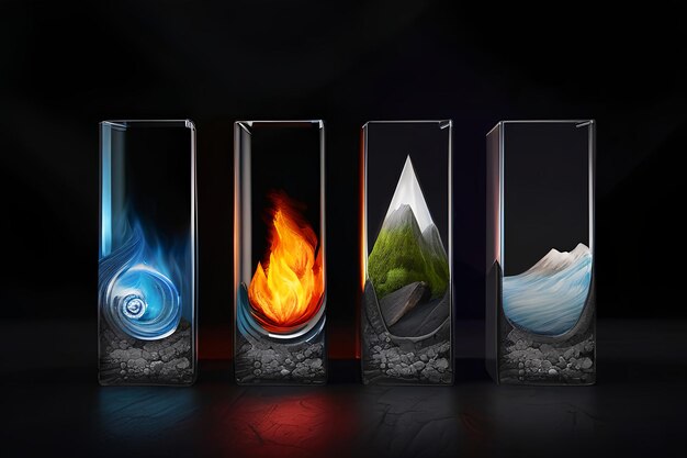 Five elements of nature air water fire earth space