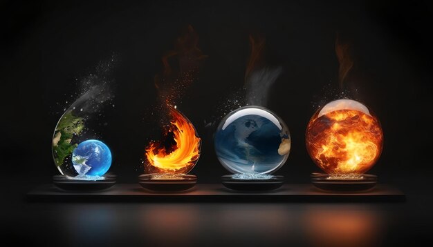 Five elements of nature air water fire earth space