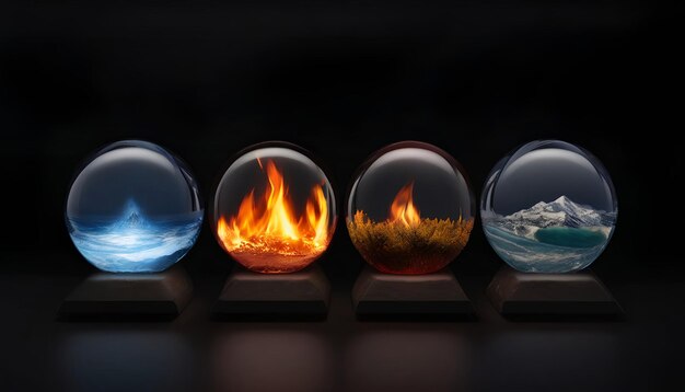 Five elements of nature air water fire earth space