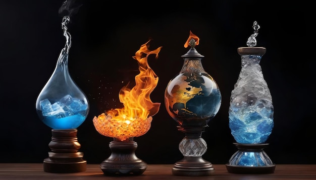 Five elements of nature air water fire earth space