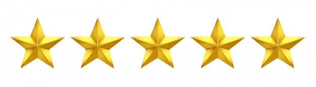 Photo five out of five stars rating. five golden stars