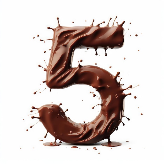 Five in Rich Chocolate Sauce Tempting Typography