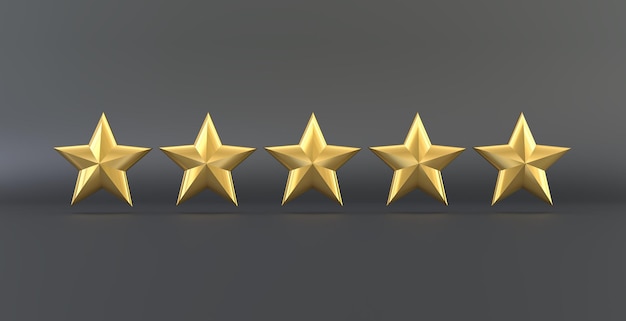 Five stars gold on black