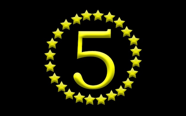 Photo five stars rating icon illustration