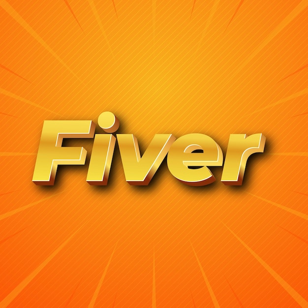 Fiver text effect gold jpg attractive background card photo confetti