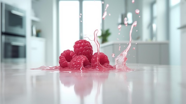 Fizzy Delight Raspberry Droppen in sprankelend water