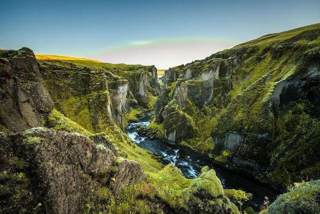 Fjadrargljufur canyon and river in south east Iceland