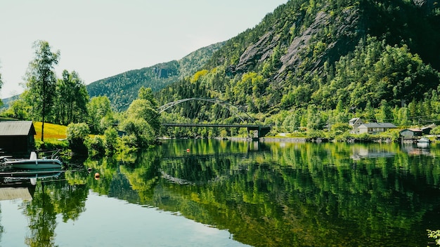 fjord and mountains nature of Norway Beautiful nature