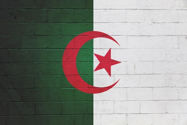 Flag of Algeria painted on a wall