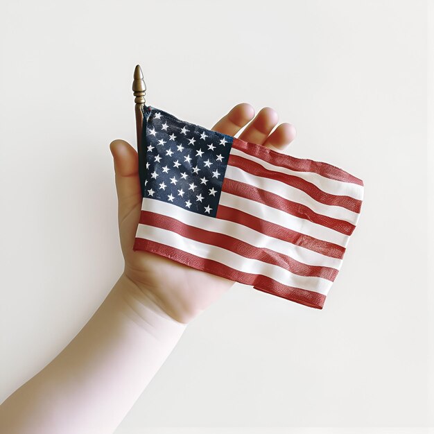 Photo flag of america in hand