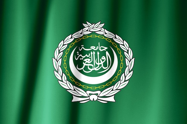 Flag of Arab League waving on the wind.