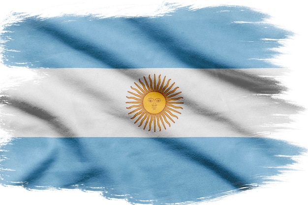 Flag of Argentina depicted in paint style isolated on white