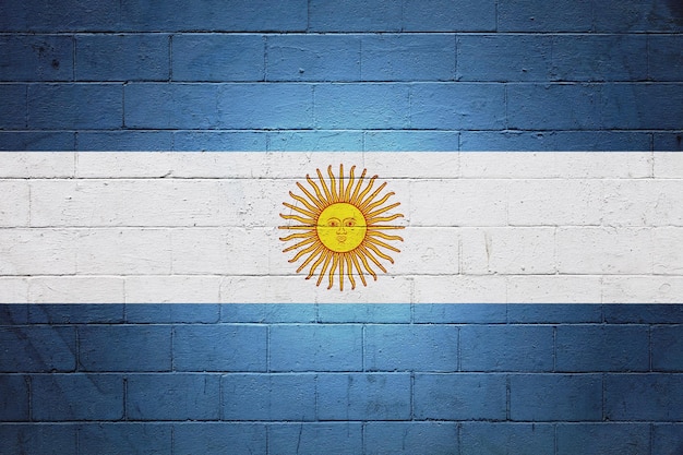 Flag of Argentina painted on a wall