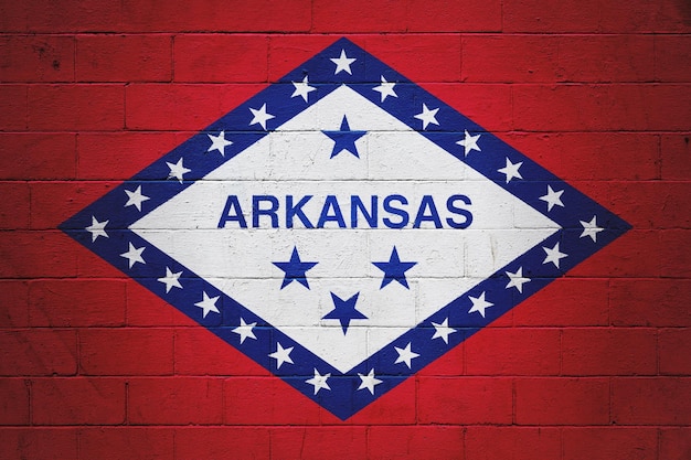 Photo flag of arkansas painted on a wall