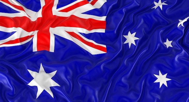 Flag of australia 3d render background
