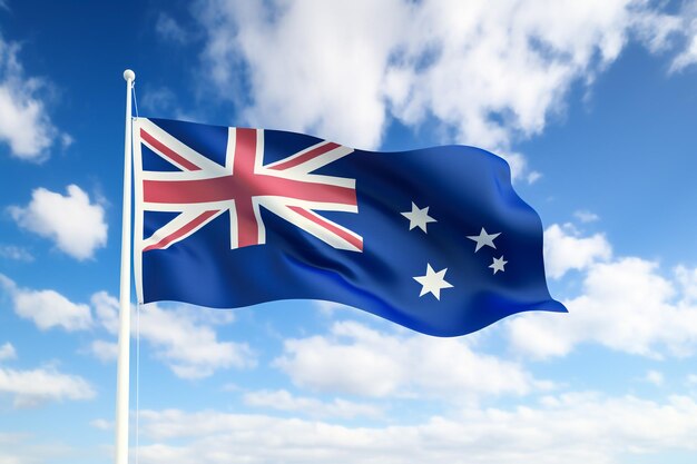 Flag australia au 4k 3d