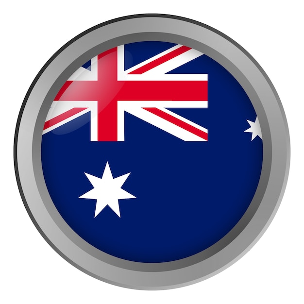 Flag of Australia round as a button