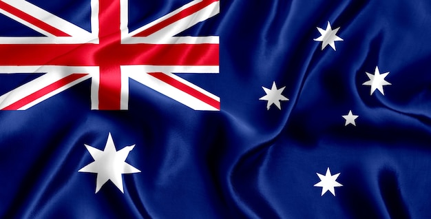 Flag of Australia silk close-up