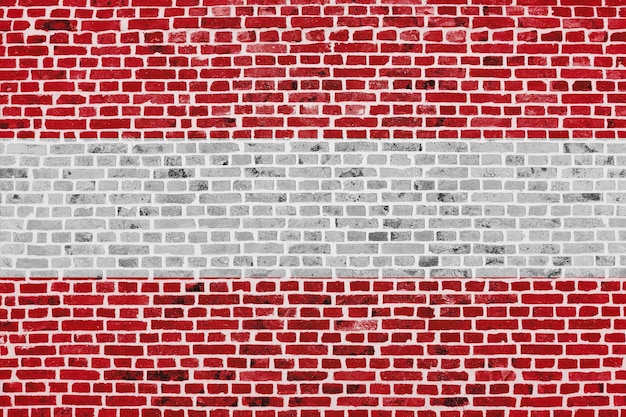 Flag of Austria painted on a brick wall