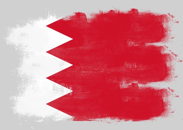 Flag of Bahrain painted with brush