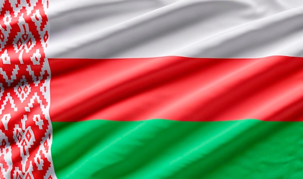 Flag of Belarus with folds