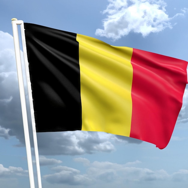 Флаг Бельгии развевается в своих отличительных цветах