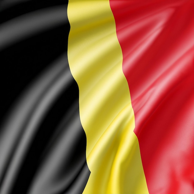 The flag of Belgium flutters in its distinctive colors