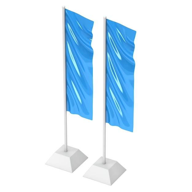 Flag Blue Expo Banner Stand 3D