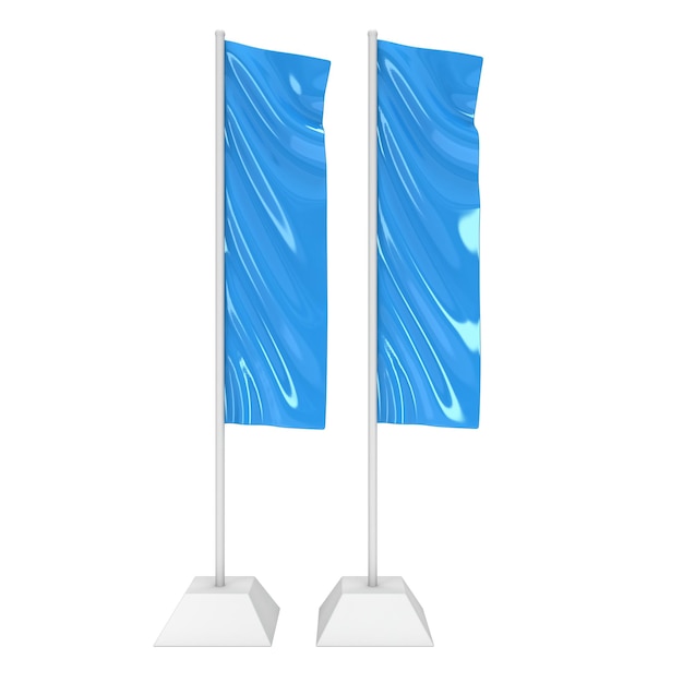 Flag Blue Expo Banner Stand 3D