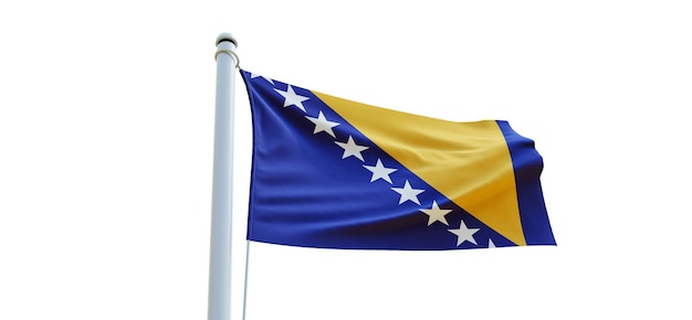 Flag of bosnia_and_herzeovian 3d Flag on a white background