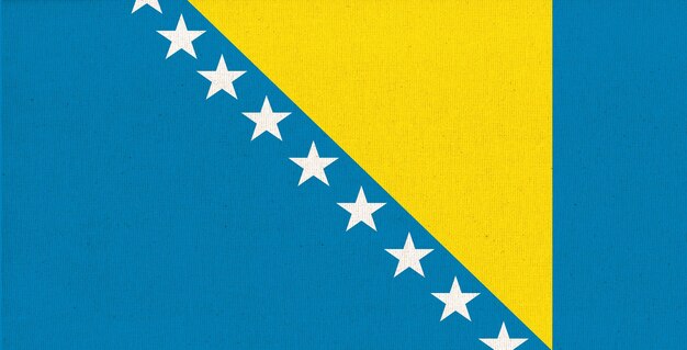 Flag of Bosnia and Herzegovina National flag on fabric surface