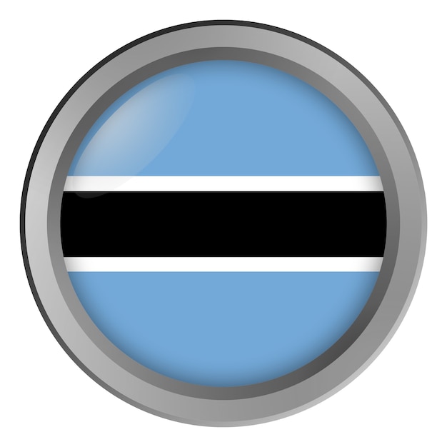 Flag of Botswana round as a button