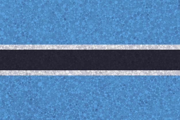 Flag of Botswana on styrofoam texture