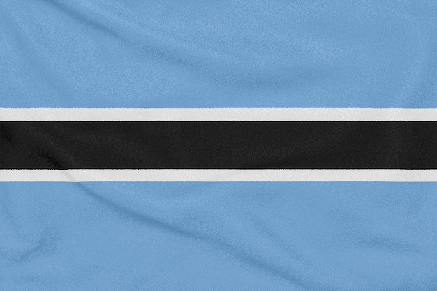 Flag of Botswana on textured fabric. Patriotic symbol