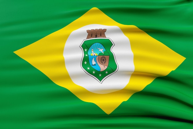 Photo flag of the brazilian state ceara in 3d render with fabric texture