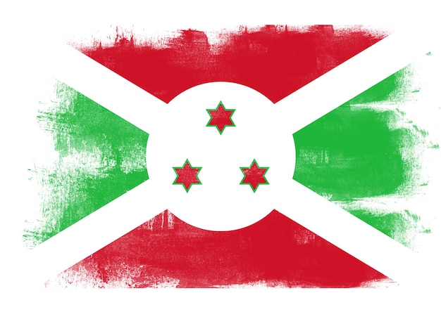 Flag of Burundi painted with brush