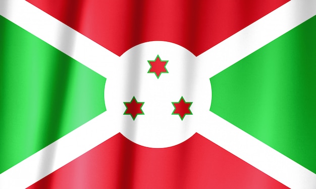 Photo flag of burundi waving. national burundi flag for independence day.